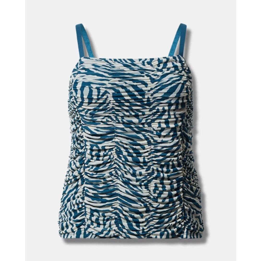 Torrid Women's Plus Zebra White Stretch Mesh Shirred Cami Size 2 2X New